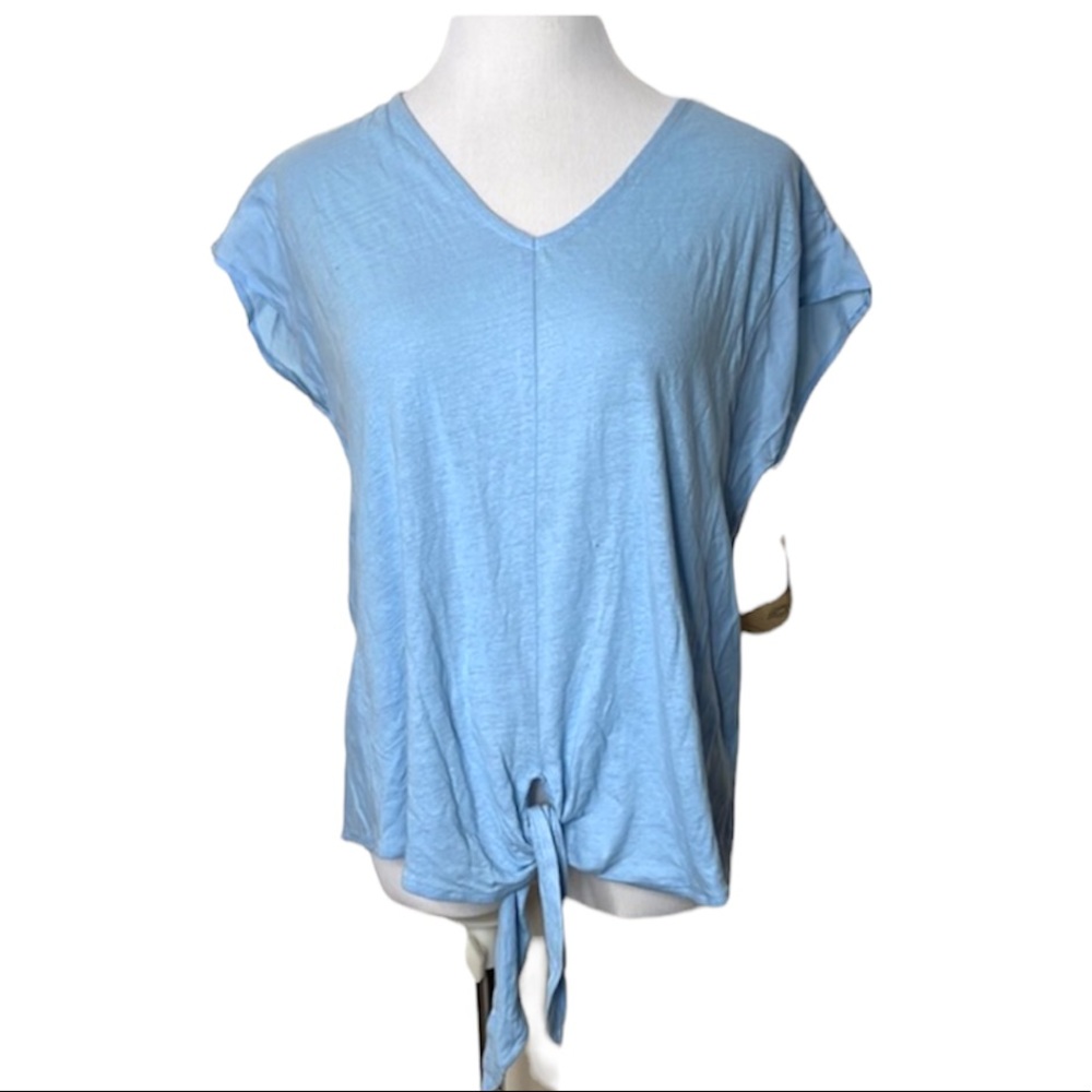 Democracy Pale Blue Knot Front Top NWT Size Small
